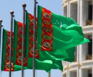 Puzzle Σημαία του Τουρκμενιστάν